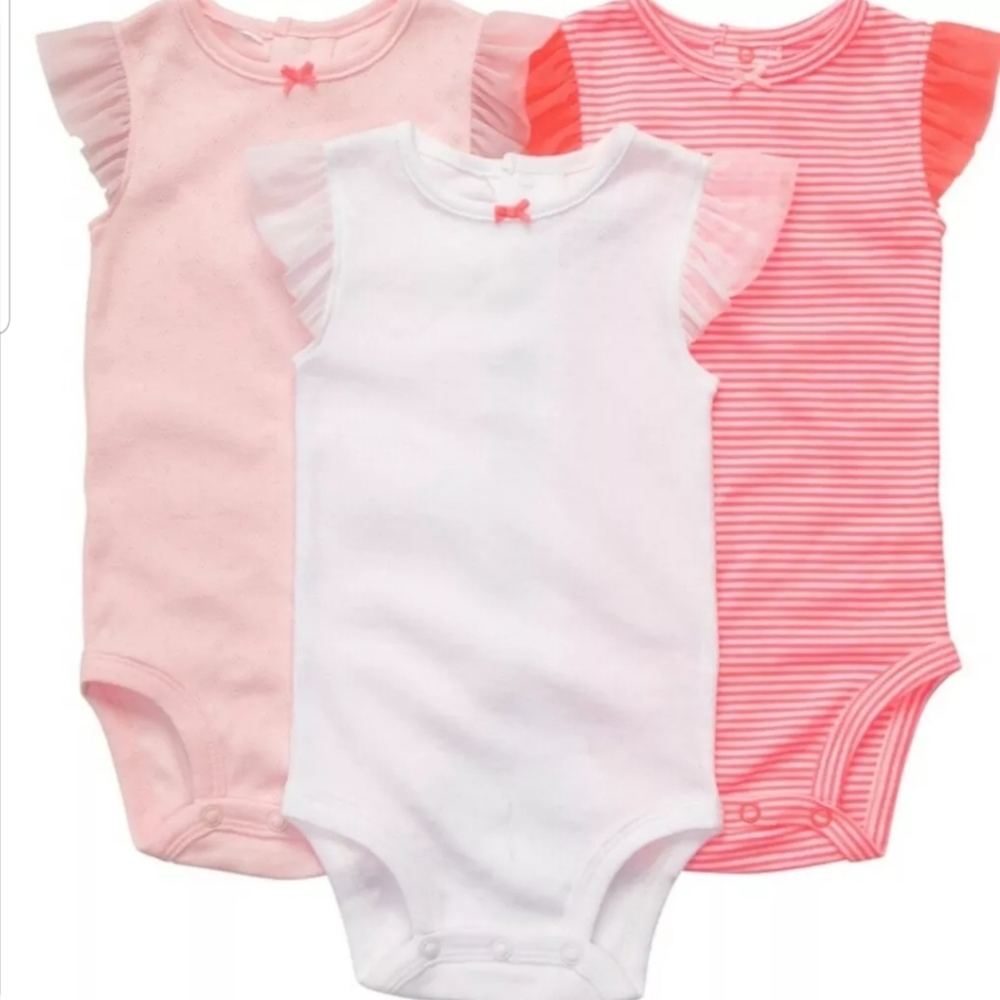 Carter's Three-Pack Flutter Bodysuits 12 Months